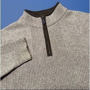 LL Bean Waterfowl Sweater Men's XL Reg Merino Lambs Wool 1/4 Zip